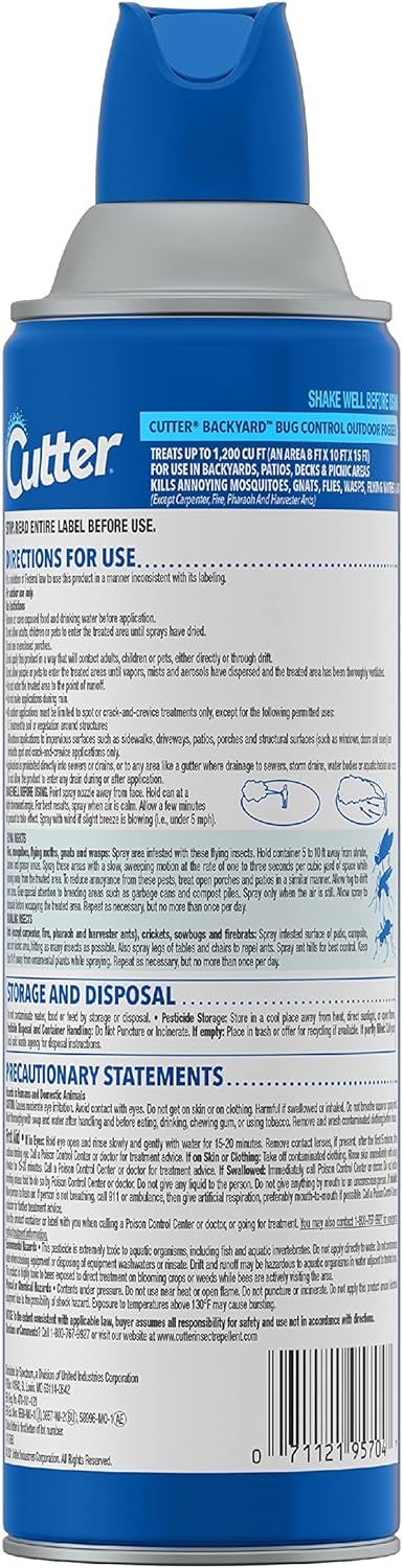 image:imageCutter Backyard Bug Control Outdoor Fogger Kills Mosquitoes Fleas amp Listed Ants 16 Ounce 3 Pack12 Pack