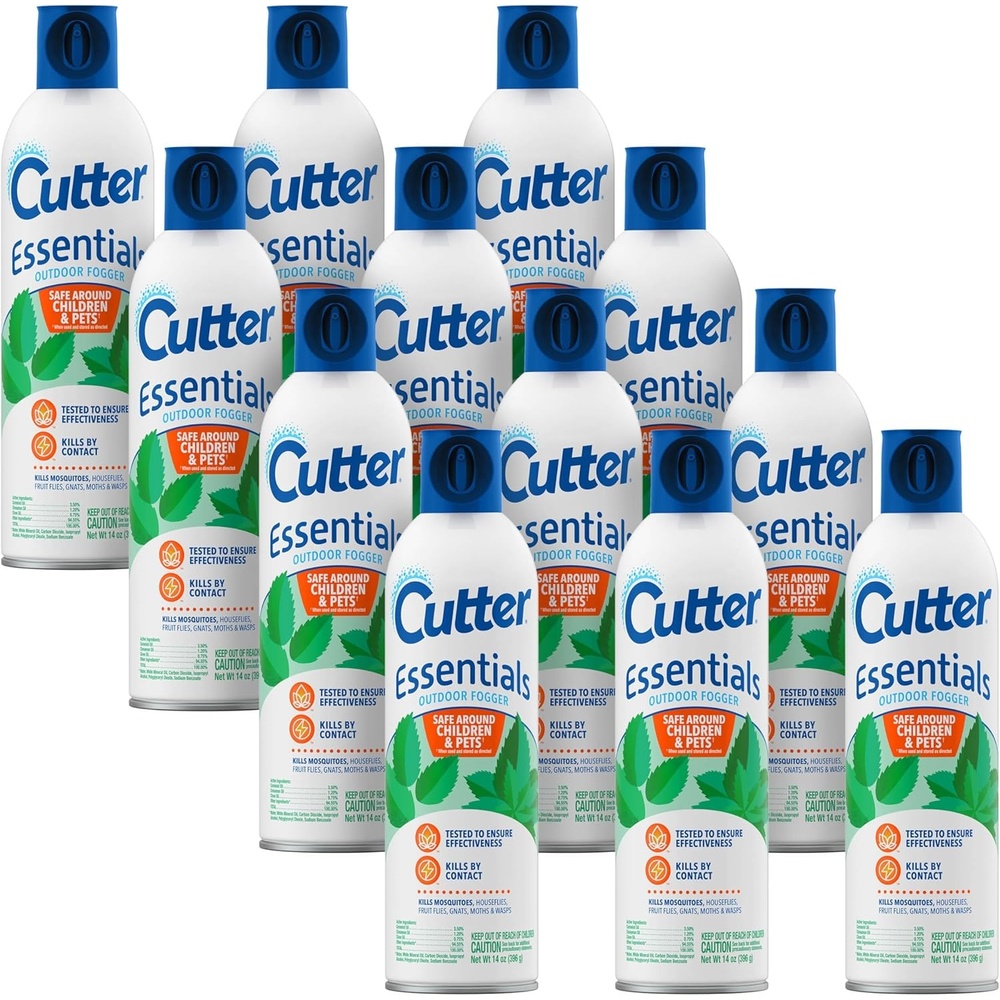 image:imageCutter Essentials Outdoor Fogger Safe Around Children amp Pets Kills Mosquitoes Fleas amp Listed Ants 14 fl Ounce1 Count Pack of 12