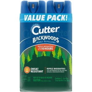 image:imageCutter Backwoods Mosquito and Insect Repellent 6 Ounces 2Pack Aerosol Bug Spray Repels Up To 10 Hours