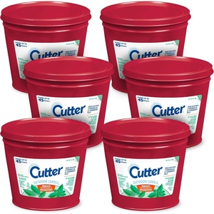 image:imageCutter Candle 17 Ounces Outdoor Candle Made with Real Citronella Oil and Cornmint Oil Reduces The Presence of Mosquitoes with A Light Fragrant Citronella and Mint Scent 6 PackRed Bucket Pack of 6